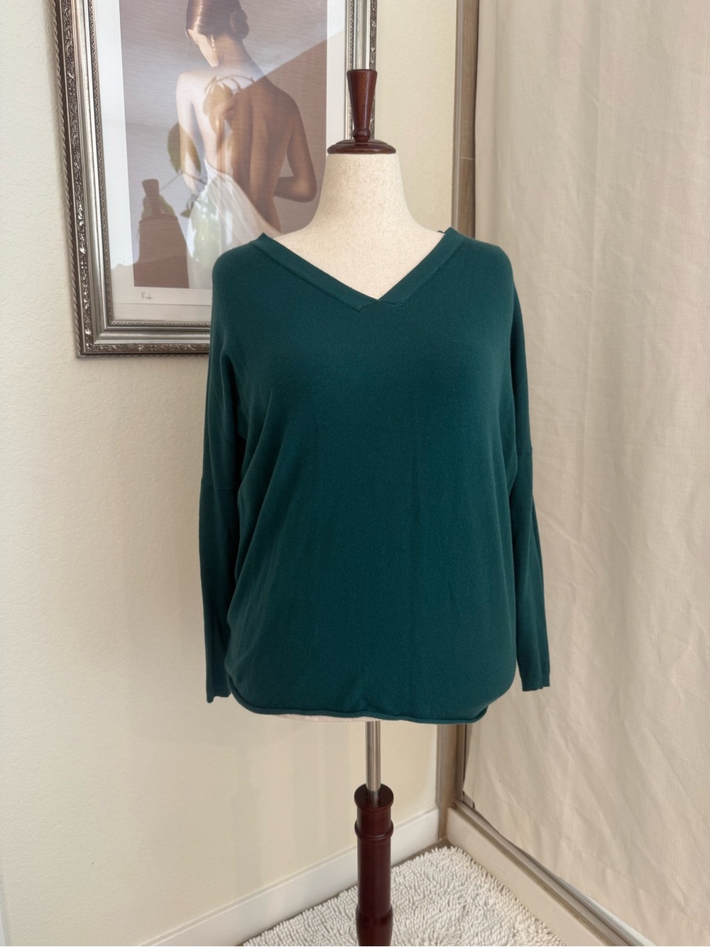 Sundance Forest Green V-Neck Sweater